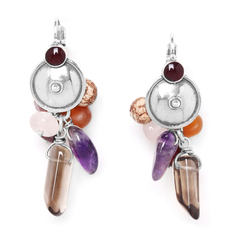 Серьги из бижутерного сплава с аметистом/гранатом Nature Bijoux NB20.2-12-74702