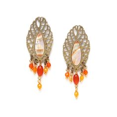 Серьги из бижутерного сплава с агатом и гелиотисом Nature Bijoux NB21.1-12-75632