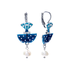 Серьги из бижутерного сплава с эмалью/жемчугом Moon Paris C&C-BO180021