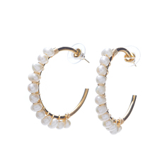 Серьги из бижутерного сплава с жемчугом Moon Paris Mo-20.02-071