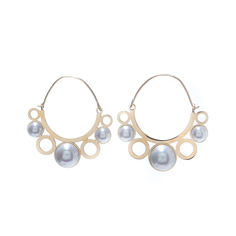 Серьги из бижутерного сплава с искусственным жемчугом Moon Paris MIK-20.03-073