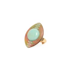 Кольцо из бижутерного сплава с амазонитом/перламутром Nature Bijoux NB21.1-19-24036