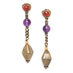 Серьги из бижутерного сплава с аметистом Nature Bijoux NB20.1-12-74436