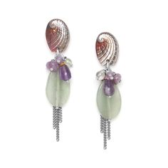 Серьги из бижутерного сплава с авантюрином/агатом Nature Bijoux NB21.1-12-75254