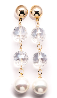 Серьги из бижутерного сплава с искусственным жемчугом/кристаллами Moon Paris MoD-1705-091