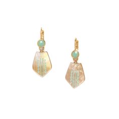 Серьги из бижутерного сплава с амазонитом/перламутром Nature Bijoux NB21.1-12-75236