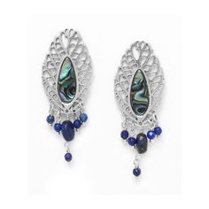 Серьги из бижутерного сплава с лазуритом/перламутром Nature Bijoux NB21.1-12-75625