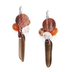 Серьги из бижутерного сплава с перламутром/деревом Nature Bijoux NB20.2-12-74709