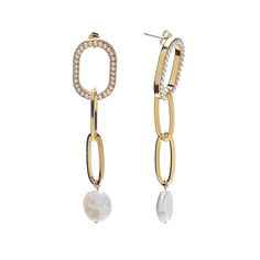 Серьги из бижутерного сплава с жемчугом Moon Paris MR-20.12-143