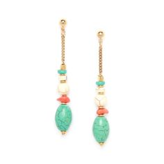 Серьги из бижутерного сплава с бирюзой/агатом Nature Bijoux NB21.1-12-75602