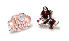 Серьги-пусеты из бижутерного сплава с эмалью Moon Paris HU-1612-021