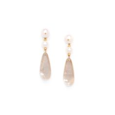 Серьги из бижутерного сплава с ракушкой/жемчугом Nature Bijoux NB21.1-12-75406