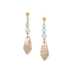 Серьги из бижутерного сплава с амазонитом/перламутром Nature Bijoux NB21.1-12-75231