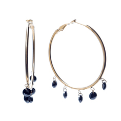 Серьги-кольца из бижутерного сплава с кристаллом Moon Paris Mo-1911-190