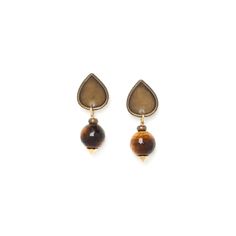 Серьги из бижутерного сплава с тигровым глазом Nature Bijoux NB21.1-12-75212