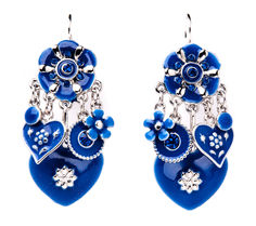 Серьги из бижутерного сплава с эмалью/кристаллом Moon Paris C&C-BO09783