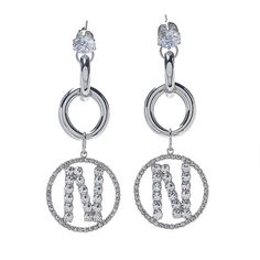 Серьги из бижутерного сплава с кристаллом Moon Paris MQ-20.12-012