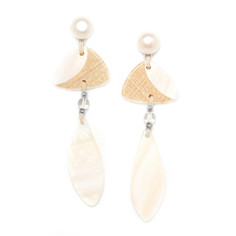Серьги из бижутерного сплава с перламутром/жемчугом Nature Bijoux NB20.1-12-74226