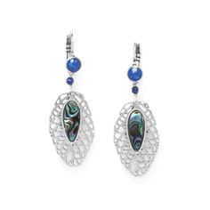 Серьги из бижутерного сплава с лазуритом/перламутром Nature Bijoux NB21.1-12-75623