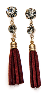 Серьги из бижутерного сплава с кристаллом/текстилем Moon Paris MR-1710-066