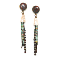 Серьги из бижутерного сплава с перламутром/бирюзой Nature Bijoux NB20.1-12-74716