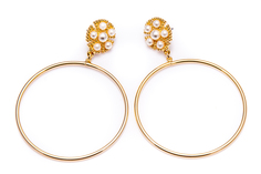 Серьги из бижутерного сплава с искусственным жемчугом Moon Paris MoD-1705-107