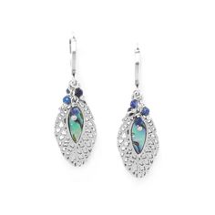 Серьги из бижутерного сплава с лазуритом/перламутром Nature Bijoux NB21.1-12-75621
