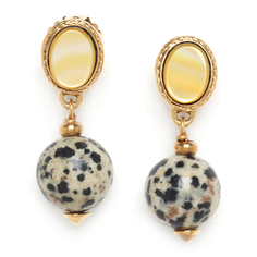 Серьги из бижутерного сплава с яшмой/перламутром Nature Bijoux NB20.2-12-75063