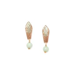 Серьги из бижутерного сплава с амазонитом/перламутром Nature Bijoux NB21.1-12-75234