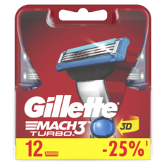 Сменные кассеты Gillette Mach3 Turbo 12 шт
