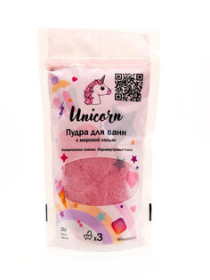 Голографическая 3Д пудра для ванн Unicorn шиммер, 3D бомбочка, хайлайтер 250гр (Розовый)