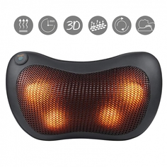 Массажная роликовая подушка с ИК-прогревом Massager Pillow FITSTUDIO (3 режима, черная)