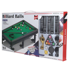 Наша Игрушка игровой стол 41*33*15 см шары 11 шт треугольник кий 2 шт мостик кубок