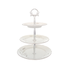 Этажерка (Горка) Thun Констанция Серебряные колосья с серебряной ручкой 3 яруса