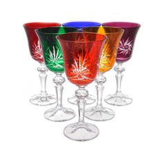 Набор бокалов для вина Bohemia Цветной хрусталь 170 мл(6 шт)