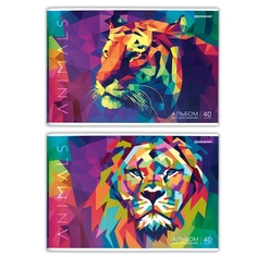 Альбом для рисования "Графичные животные", формат A4, 40 листов, цвет в ассортименте ФАРМ