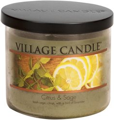 Ароматическая свеча Village Candle "Citrus & Sage", чаша, средняя/4170014