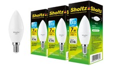Комплект из 3 светодиодных лама Sholtz свеча 7Вт E14 4200К C37 220-240В пластик
