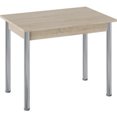 Стол ТриЯ Родос тип 1 с опорой d50 хром/дуб сонома Triya