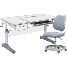 FunDesk Комплект парта Imparare grey + кресло Pratico grey