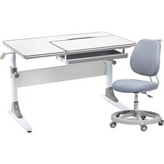 FunDesk Комплект парта Grato grey + кресло Pratico grey