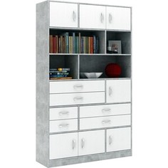 Стеллаж в комплекте Мастер Либерти-61 бетон/белый Либерти-61-ЕО-БТ