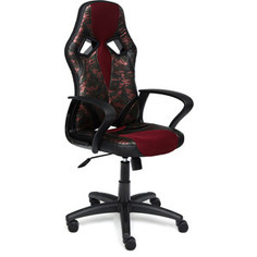 Кресло TetChair Racer gt military кож/зам/ткань розовый/бордо TW 13