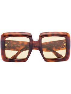 Gucci Eyewear солнцезащитные очки Havana в квадратной оправе