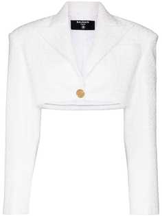 Balmain однобортный укороченный блейзер