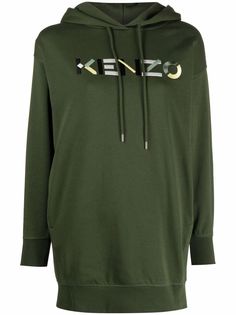 Kenzo платье-толстовка с вышитым логотипом