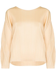 Pleats Please Issey Miyake плиссированная блузка с длинными рукавами