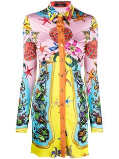 Versace платье-рубашка с принтом Trésor de la Mer