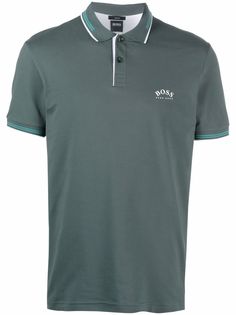 Boss Hugo Boss рубашка поло с логотипом и контрастными полосками