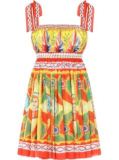 Dolce & Gabbana плиссированное платье с графичным принтом